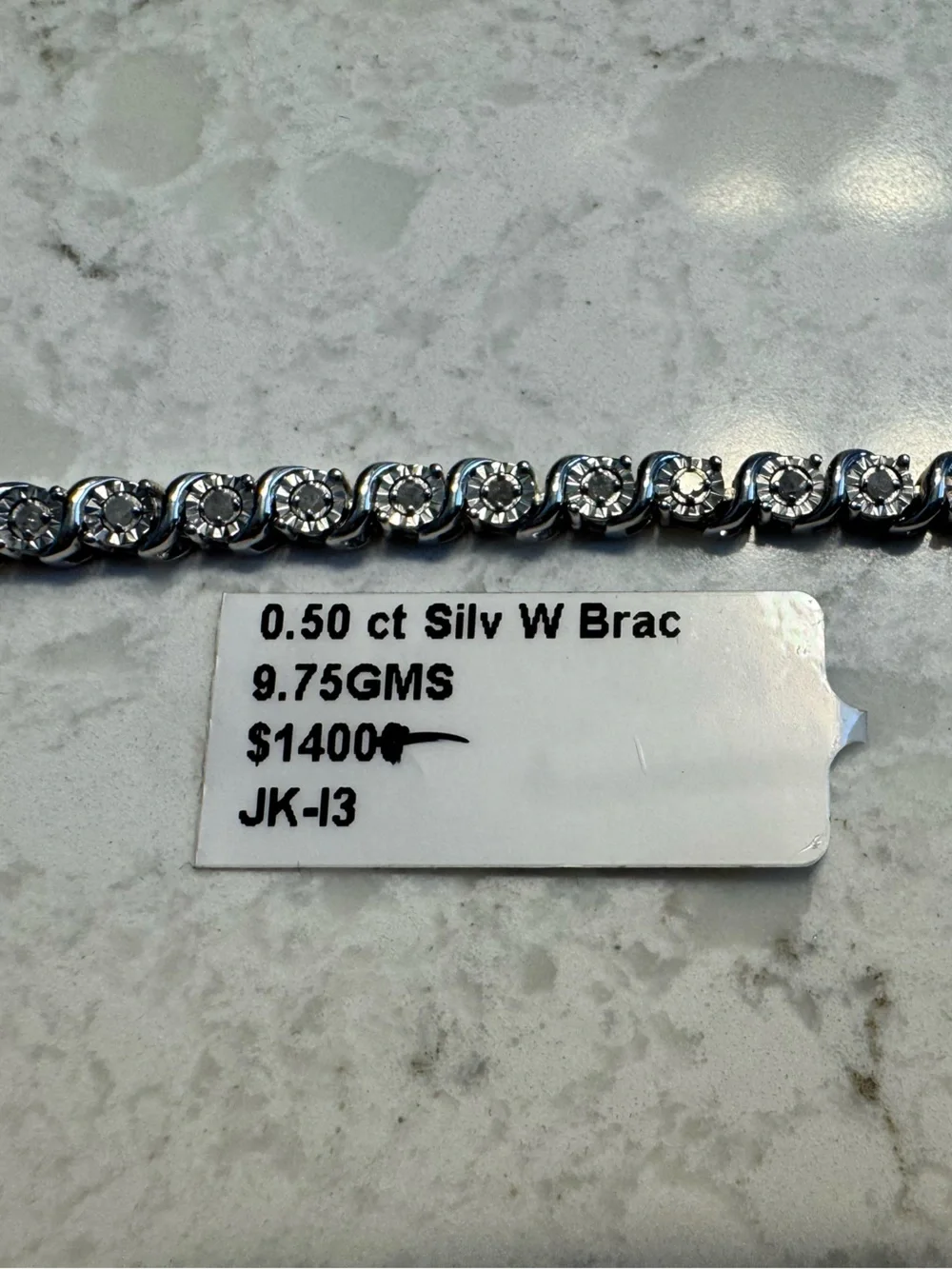 .50 CT Genuine .50 CT Diamonds inSterling Silver Tennis Bracelet 7-1/2”